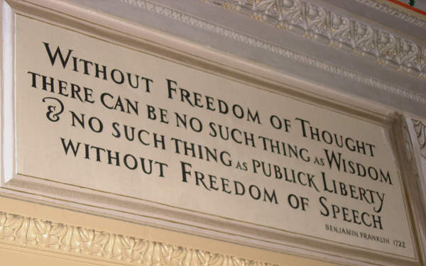 Freedom of thought - Benjamin Franklin