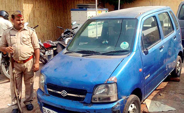 Old Maruti WagonR car of Arvind Kejriwal, which was stolen